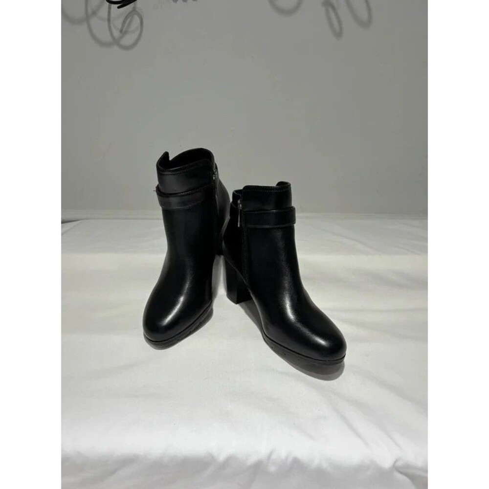 NEW Anne Klein Black Block Heel Ankle Booties Size 9.5